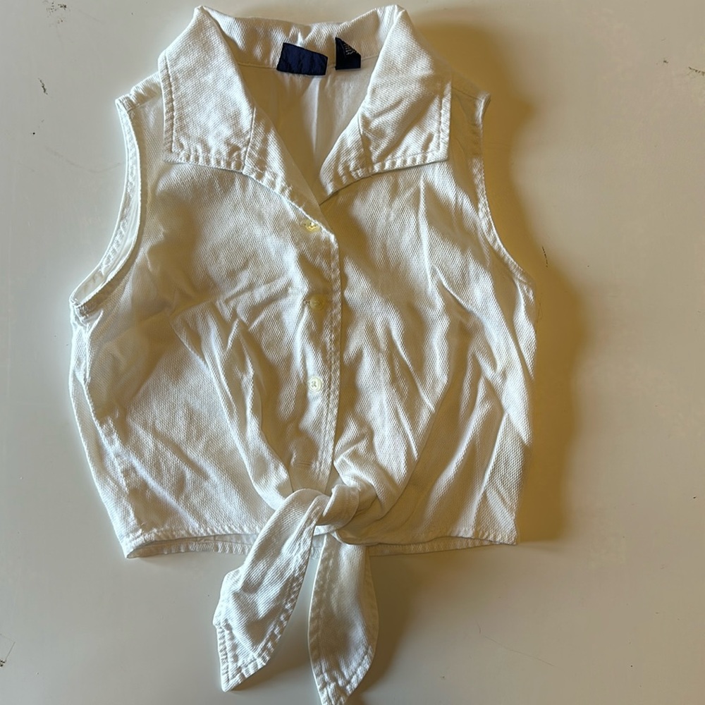 Gap White Tie-Front Shirt